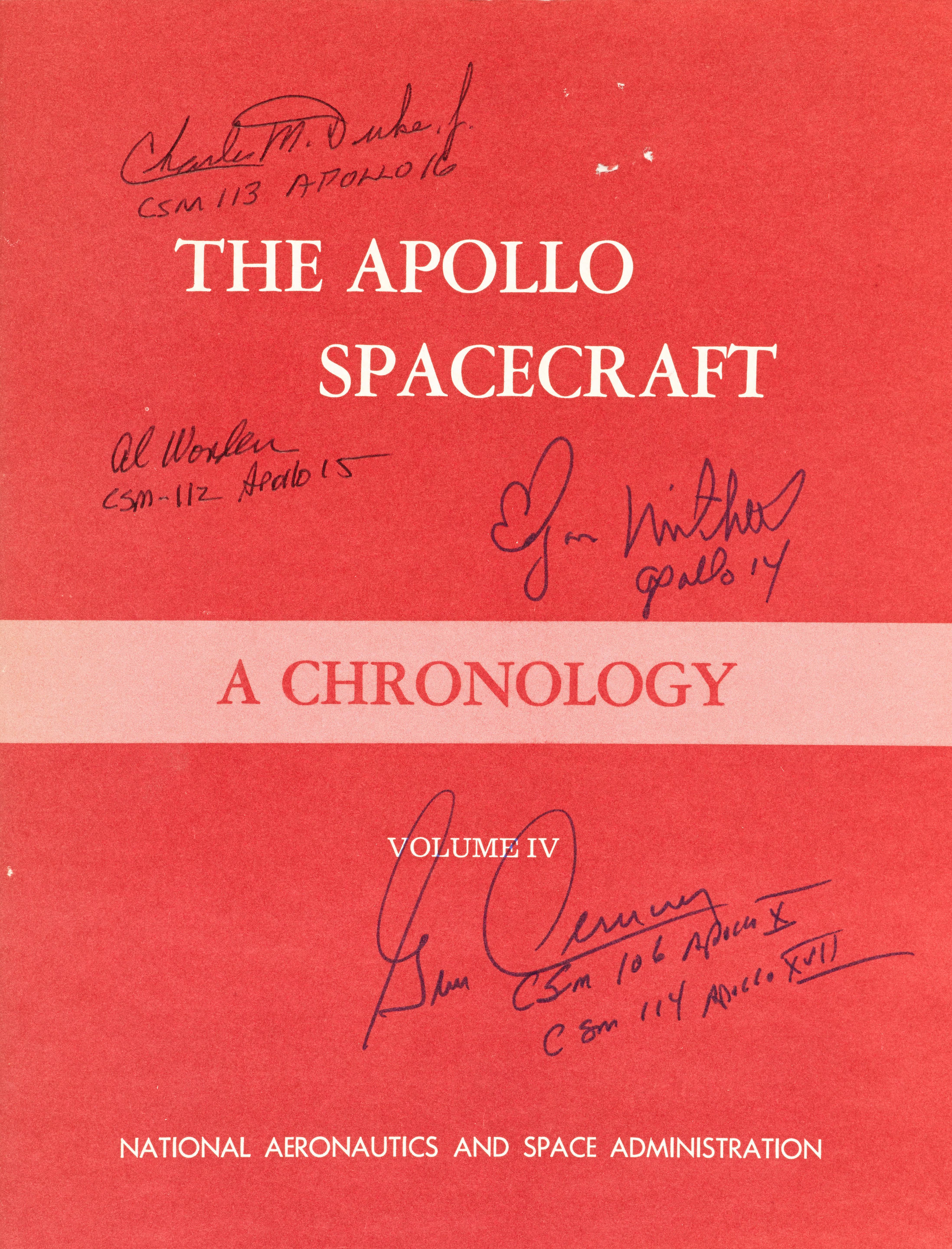 THE APOLLO CHRONOLOGY—SIGNED BY A MEMBER OF EVERY FLIGHT CREW.