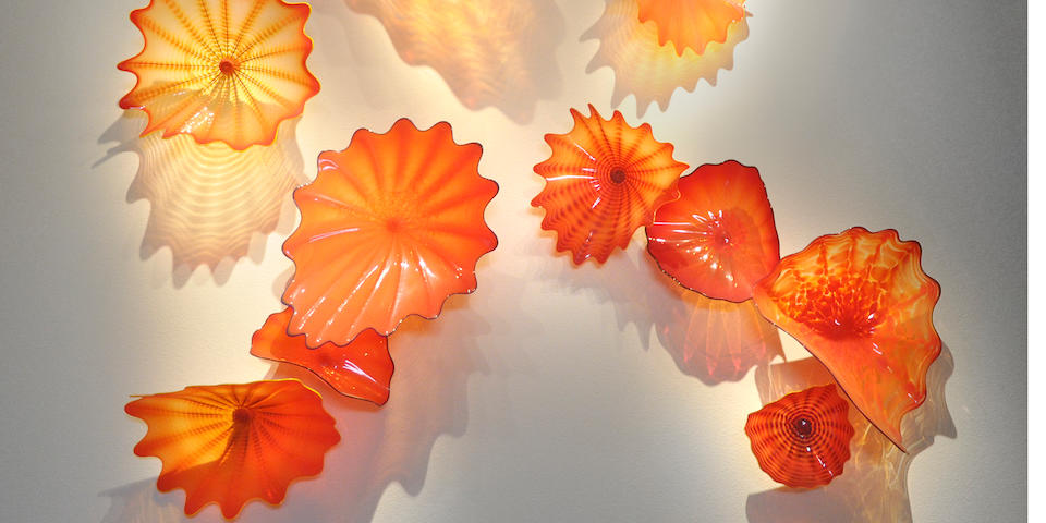 Dale Chihuly (American, born 1941) Zinnia Red Persian Wall Installation, 2000