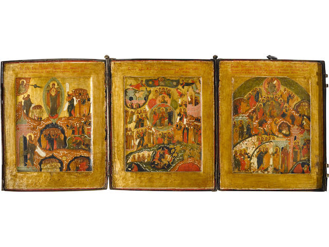 Triptych on the Theme 'In Thee Rejoiceth' Russia, Stroganov School, 1600-1630