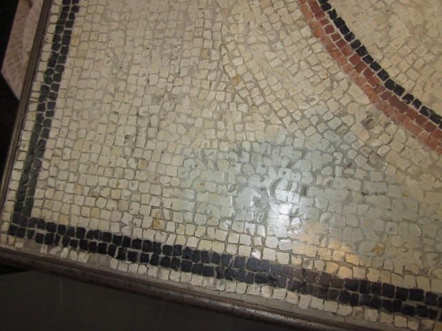A Roman style mosaic panel on a later Baroque style patinated iron basemosaic panel 19th century, possibly earlier