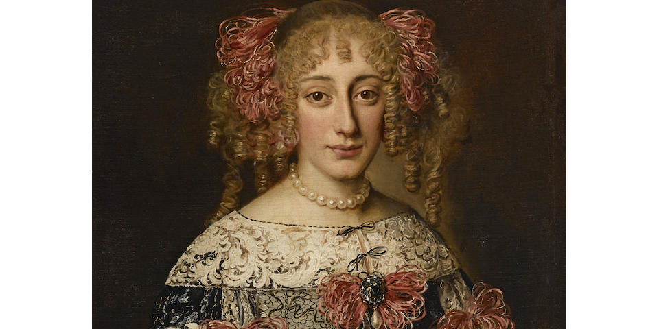 Jakob Ferdinand Voet (Antwerp 1639-circa 1700) A portrait of an elegant lady 28 3/4 x 23 1/4in (73 x 59cm)