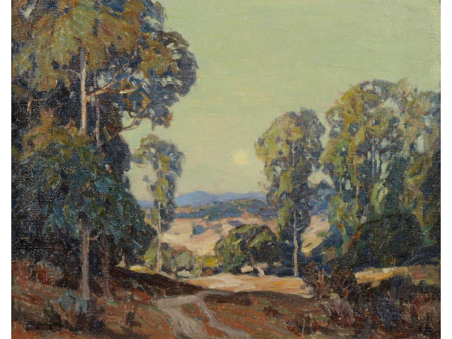 Carl Oscar Borg (American, 1879-1947), Wooded hillside, signed (lower left), oil on canvas, 16 x 20in
