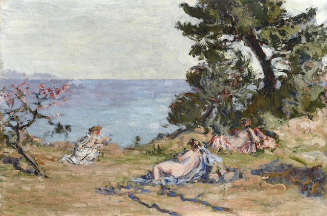 KER XAVIER ROUSSEL (1867-1944) La plage des Graniers 16 1/8 x 24 3/4in. (41 x 62.9cm)