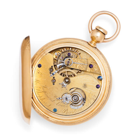 George P. Reed. A fine and rare 18K gold "Improved Lever" watchSigned E. M. Shepherd, Boston, No. 23