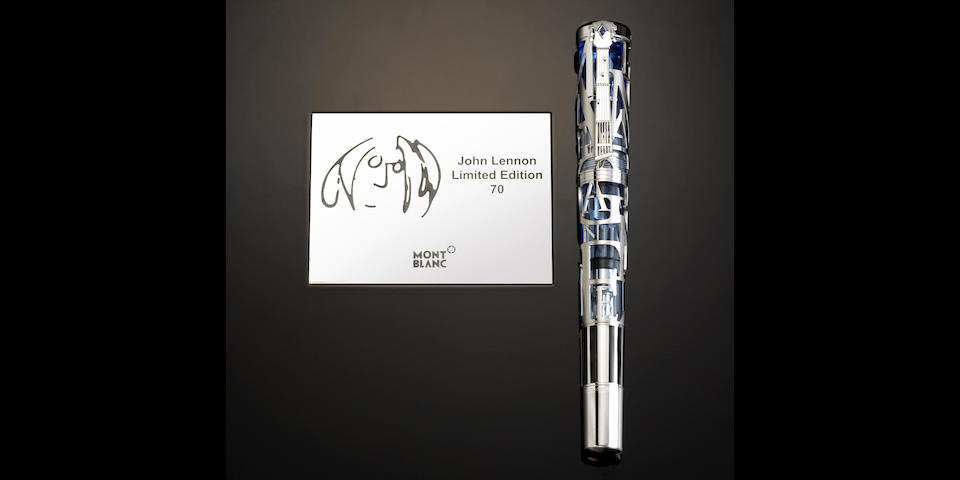 MONTBLANC: John Lennon 18K Solid White Gold Skeleton Limited Edition 70 Fountain Pen
