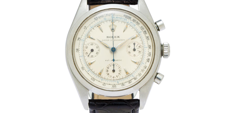 Rolex. A fine stainless steel chronograph wristwatchOyster Chronograph Anti-Magnetic, Ref:6234, Case No.530063, 1950's