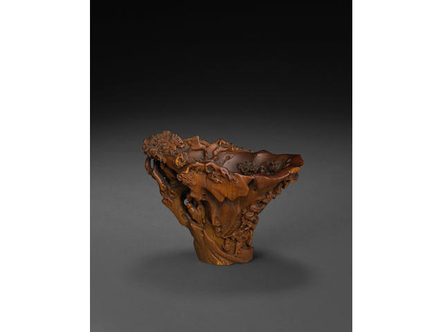 A rhinoceros horn libation cup 17th/18th century