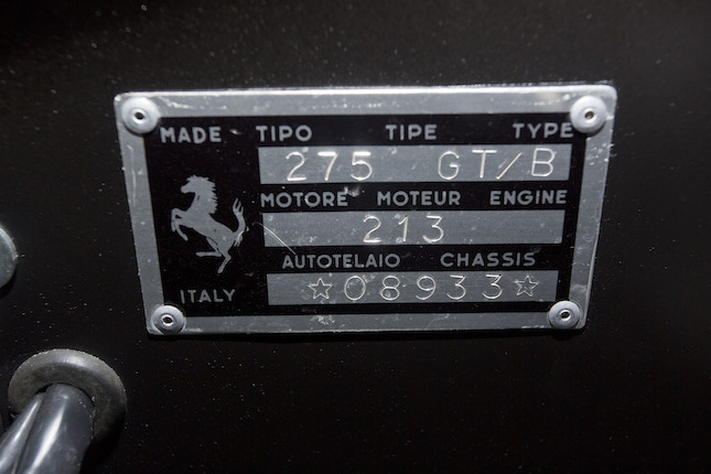 The fifth from last1966 FERRARI 275GTB Coachwork by Scaglietti â Design by Pininfarina  Chassis no. 08933 Engine no. 08933 image 28
