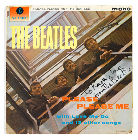 A Beatles-signed copy of a Please Please Me album