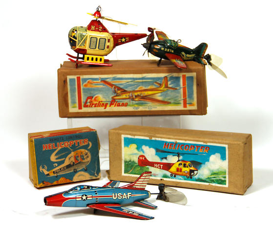 Clockwork airplanes with celluloid propellers
