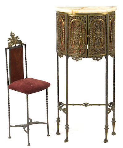 Bonhams A Renaissance Style Brass And Iron Small Demilune