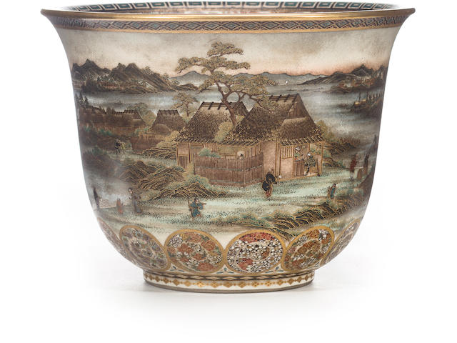 A rare deep Satsuma bowl By Yabu Meizan, Meiji period (late 19th century)