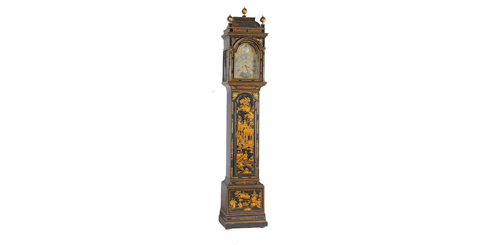 A George III chinoiserie decorated tall case clock William Barron, London