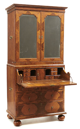 A William and Mary seaweed marquetry walnut secretary cabinet late 17th century image 2