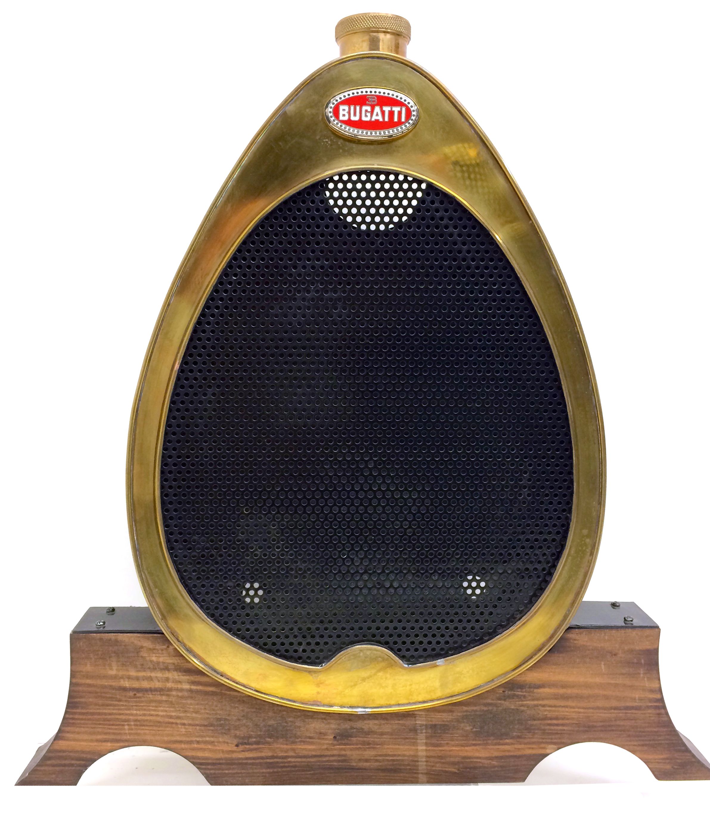 Brass Radiator Shell Bonhams Cars : A brass Bugatti radiator shell mantle piece,