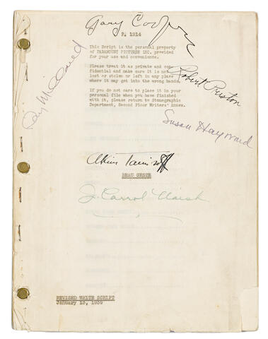 Bonhams A Beau Geste Cast Signed Script