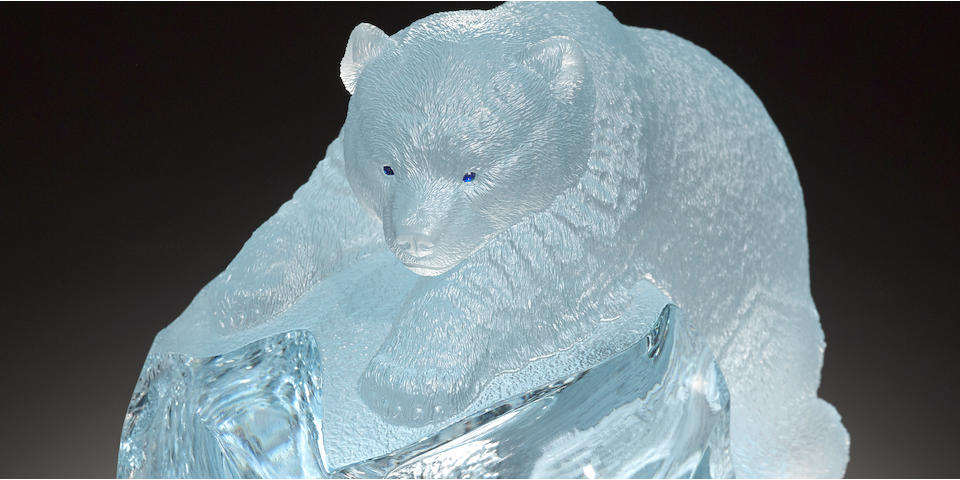 Natural Blue Topaz Carving of a Bear