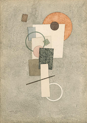 Paul Kelpe (American, 1902-1985) Untitled (partial orange circle) image, 10 1/4 x 7 1/2in; sheet, 12 1/4 x 9in