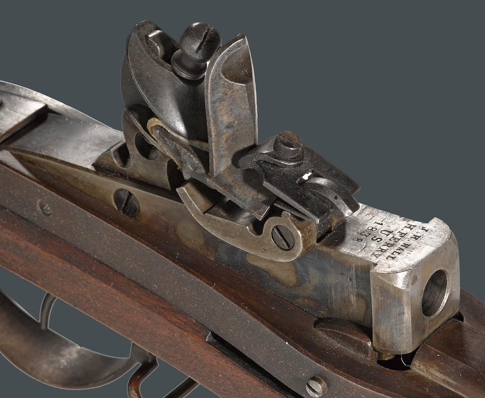 A U.S. Model 1819 Type 3 Hall breechloading flintlock rifle