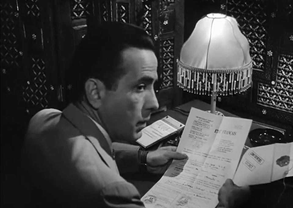 The production-made "transit papers" from Casablanca