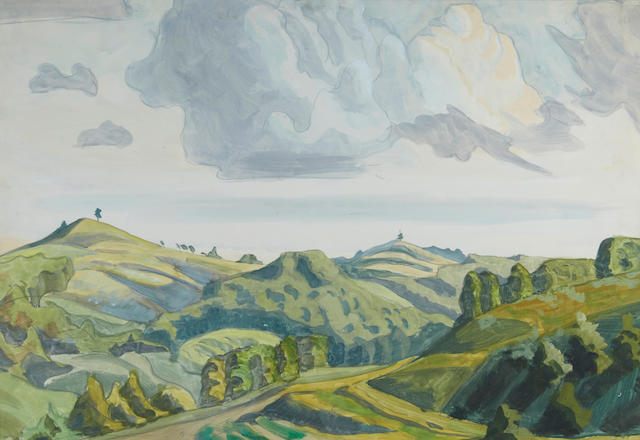 Charles Burchfield (1893-1967) Untitled (Hilltops) 21 x 30in (Executed circa 1920s.)