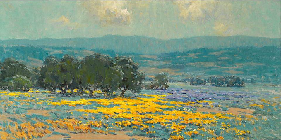 Granville Redmond (American, 1871-1935) California wildflowers 24 x 36in overall: 30 x 42in