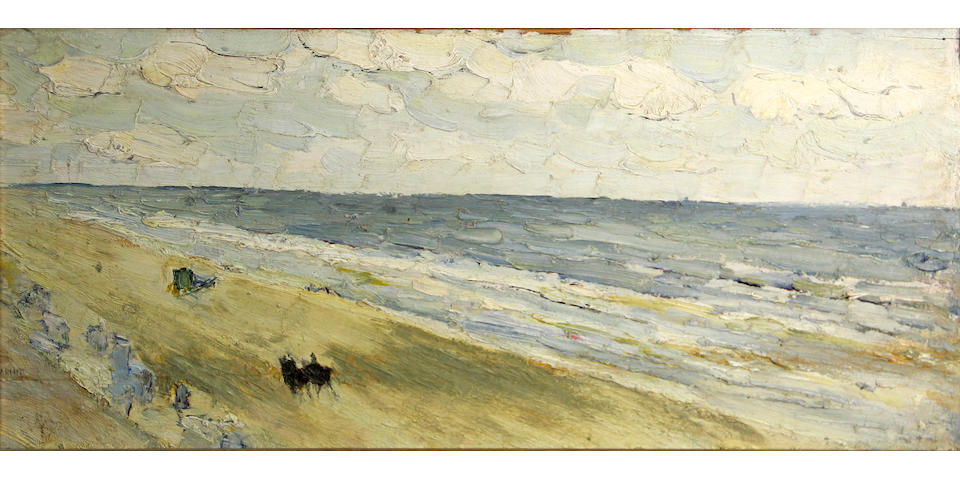Joseph Raphael (American, 1869-1950) Coastal view 10 1/2 x 23in