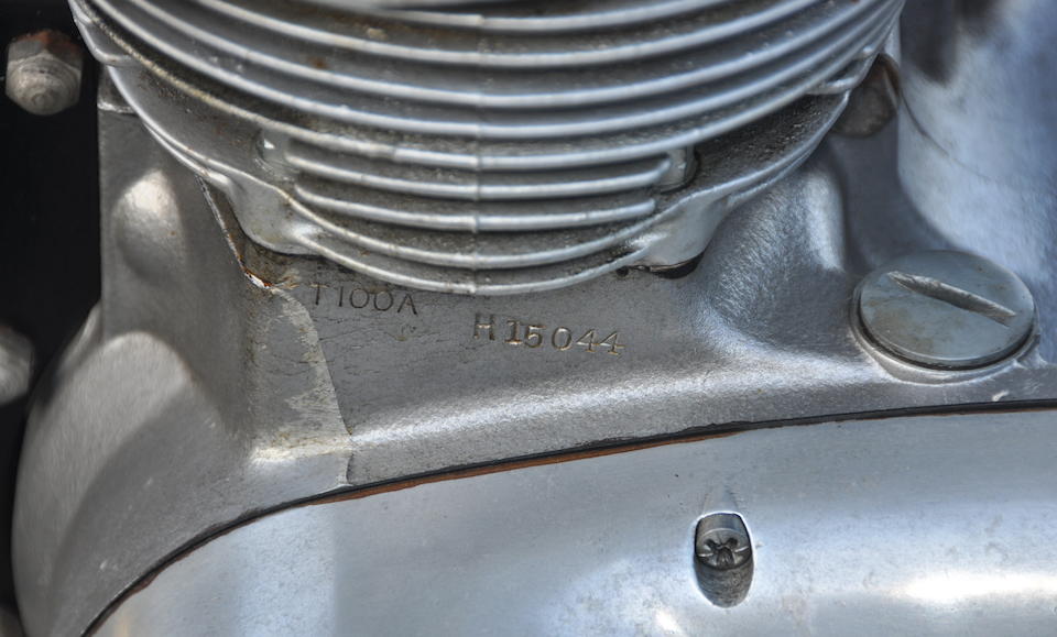 1960 Triumph Tiger T100 "Bathtub" Frame no. H15044 Engine no. T100A-H15044