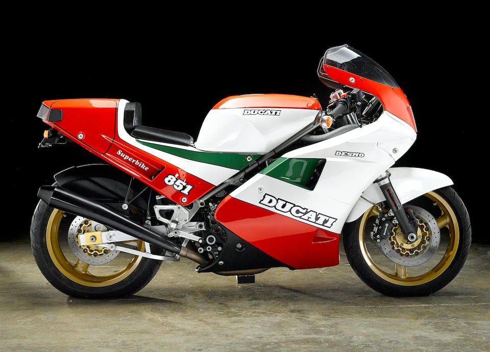 One of 207 homologation "kit bikes",1988 Ducati 851 Tricolore Frame no. ZDM3HB6T6JB850034 Engine no. HB6J850032
