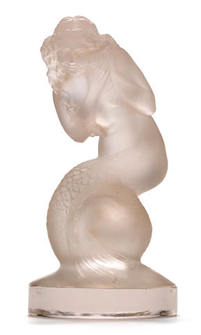A 'Naide' glass mascot by Ren&#233; Lalique, French, circa 1925, Approximately 5 ins. high