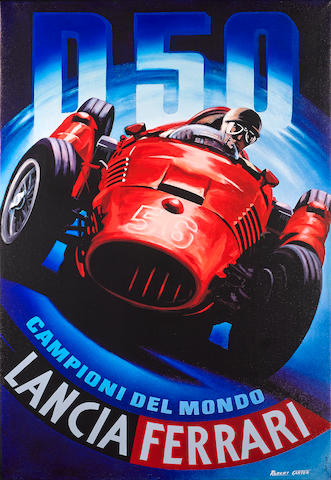 Robert Carter: Lancia D50, 36 x 53 ins.