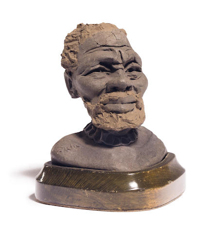 An African terra cotta head of a man