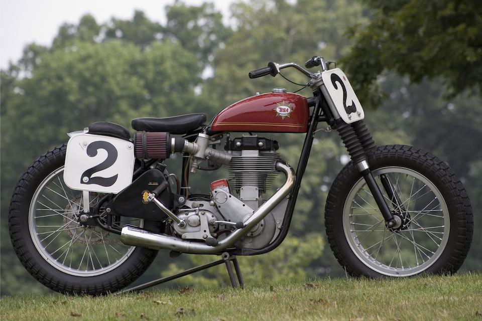 Dick Mann racebike restored by the two-time Grand National Champion,c.1965 BSA Gold Star Flat Tracker Engine no. 123