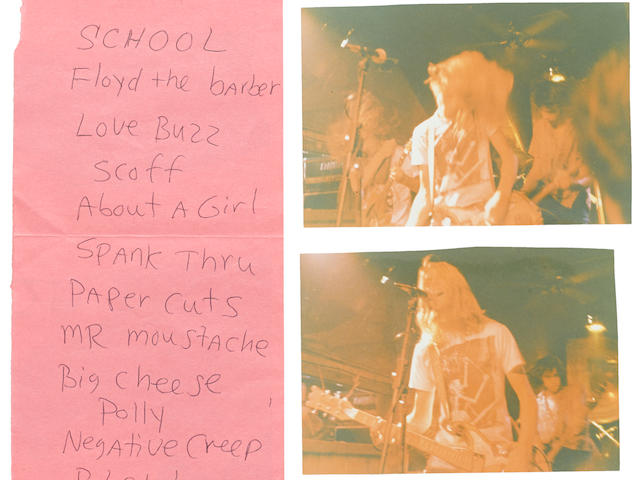 A Kurt Cobain Nirvana set list