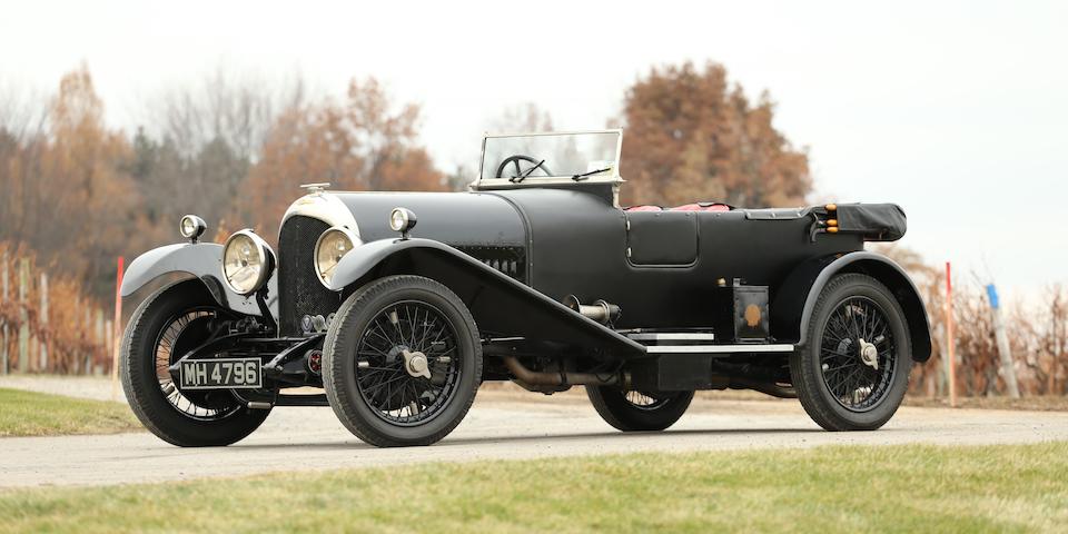 <i>Numbers matching and with original Vanden Plas Sports Coachwork</i><br /><b>1925 BENTLEY 3 LITER FOUR SEATER TOURER  </b><br />Chassis no. 1009 <br />Engine no. 1007