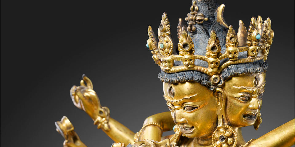A gilt copper alloy figure of Chakrasamvara Tibet, 15th century