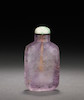 Thumbnail of An amethyst 'landscape' snuff bottle  Rustic Crystal Master School, 1750-1860 image 13
