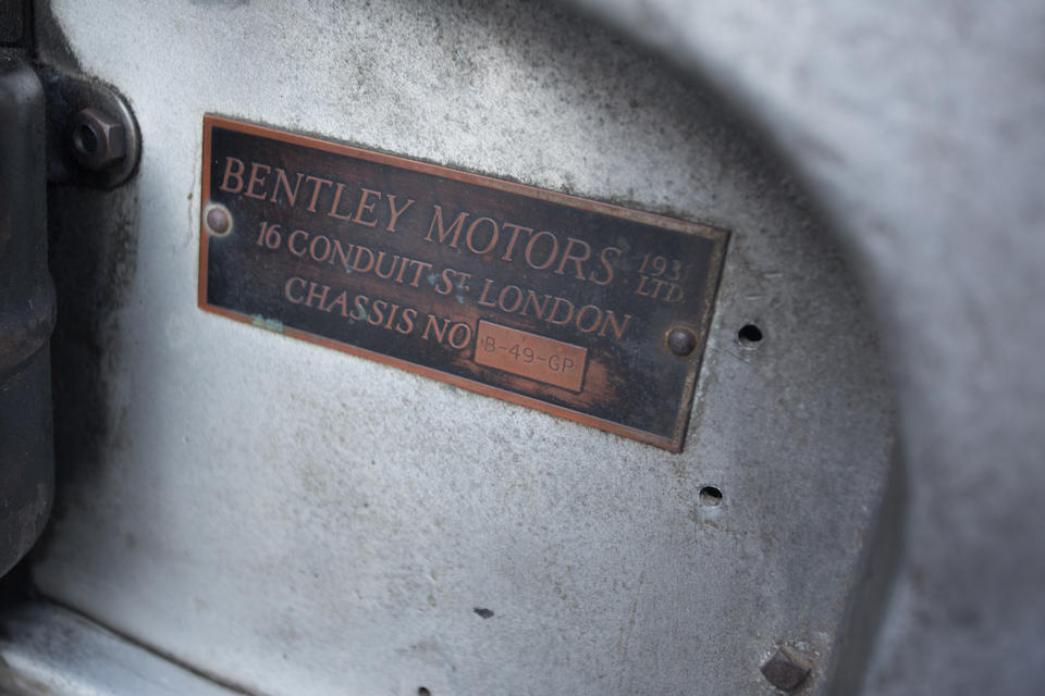 <b>1936 BENTLEY 4&#188; LITER TOURER  </b><br />Chassis no. B 49 GP <br />Engine no. U 2 5K