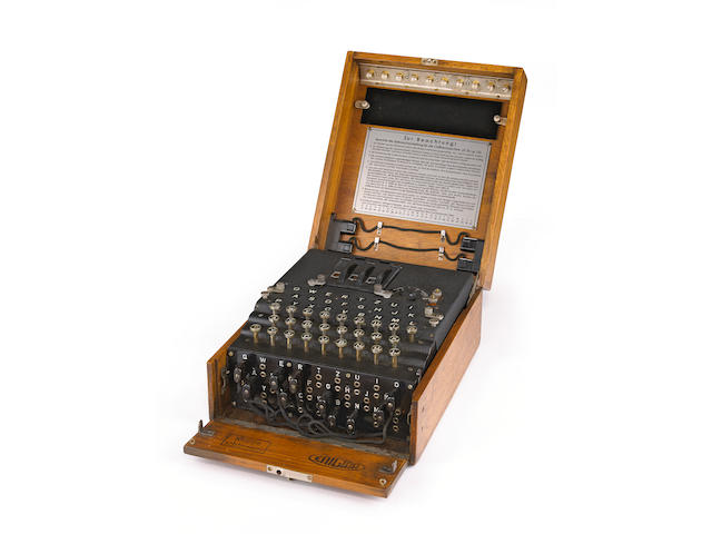 ENIGMA MACHINE. A Rare 3-rotor German Enigma I Enciphering Machine (aka Heeres Enigma), Berlin, July 1944.