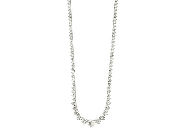 A diamond riviere necklace