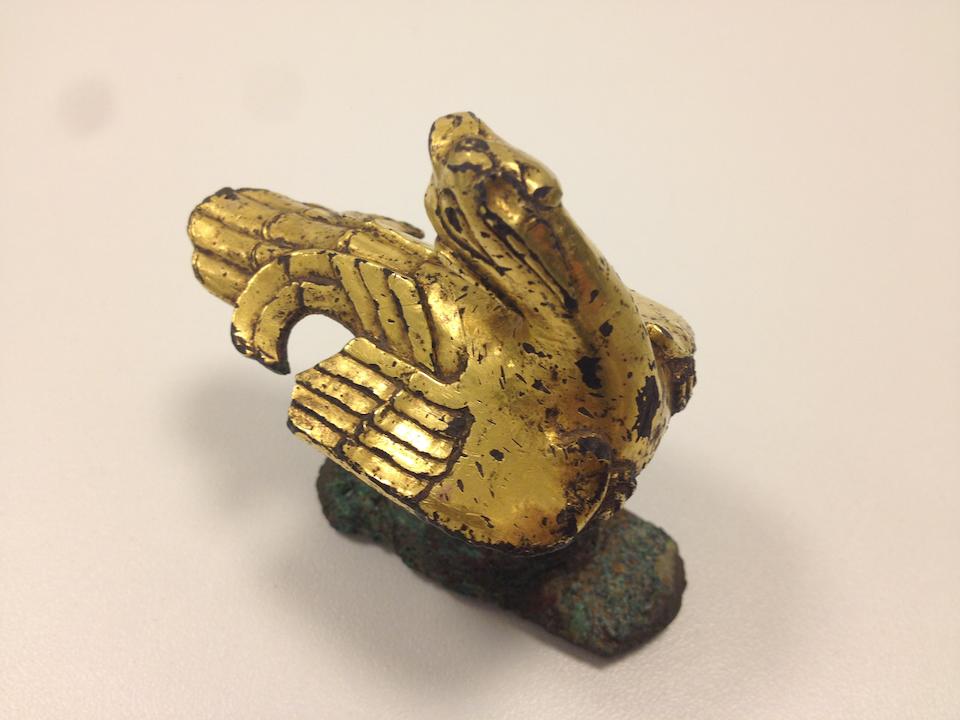 A gilt bronze finial Han dynasty