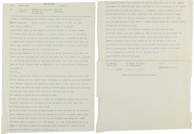General Eisenhower's Victory Order for the Day, May 1945 12 x 8 in (30 x 20 cm) image 1