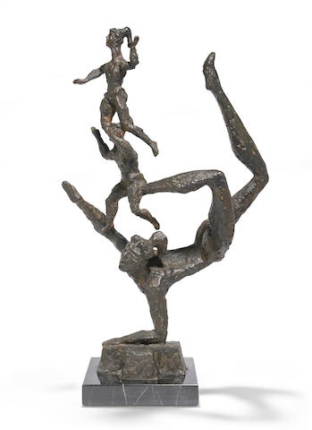 Chaim Gross (1904-1991) Handstand 25in high on a 1 1/2in marble base (Modeled in 1959.)