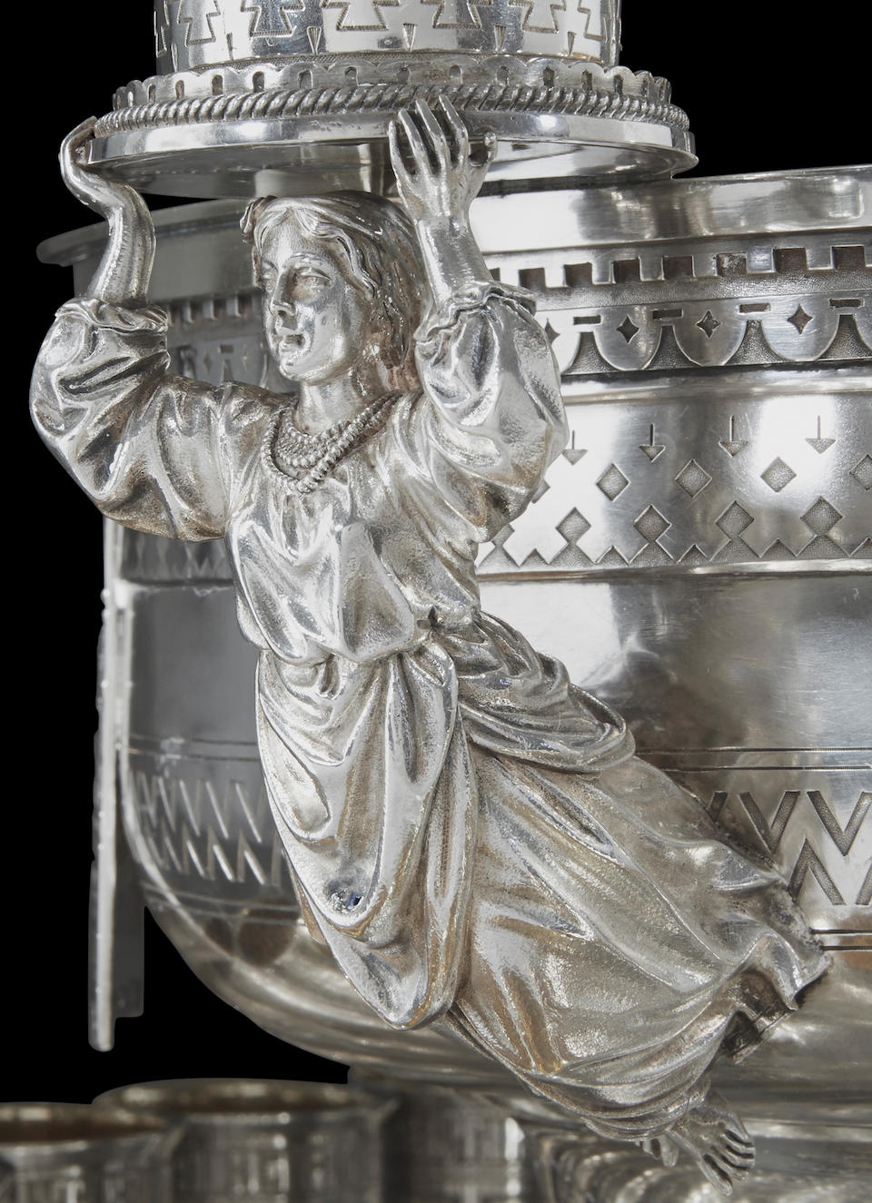 An important silver presentation punch serviceSazikov, St. Petersburg, 1874-1875 (28)