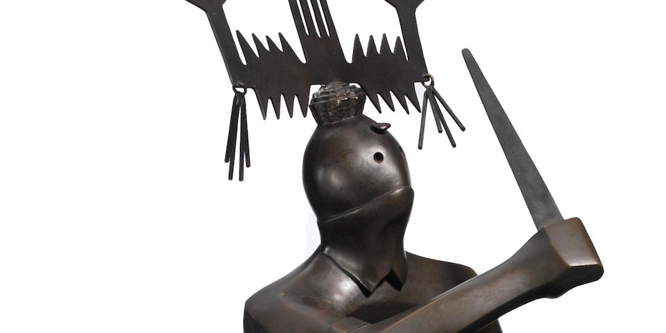 An Allan Houser bronze sculpture, "Abstract Crown Dancer"
