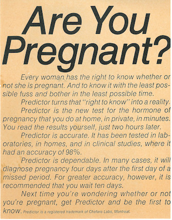 CRANE, MARGARET, INVENTORTHE FIRST HOME PREGNANCY TEST. Original Predictor home pregnancy test prototype, 1968. image 6