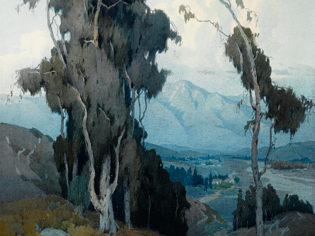 Marion Kavanagh Wachtel (American, 1870-1954) View into the valley 30 x 22in overall: 37 x 29in
