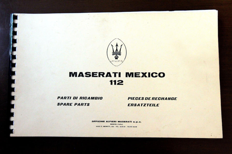 1967 MASERATI MEXICO COUPE  Chassis no. AM.112.106 Engine no. AM.112.106