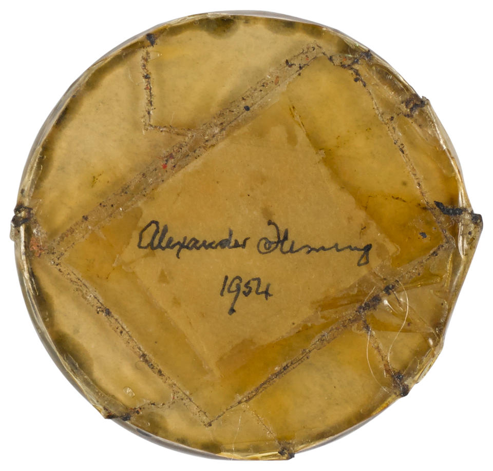 PENICILLIN. FLEMING, ALEXANDER. 1881-1955. Original Penicillin Mold culture,