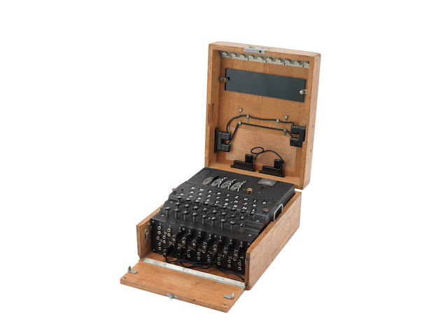A German Naval 4-rotor Enigma enciphering machine (M4), for U-Boat use, circa 1942-44.